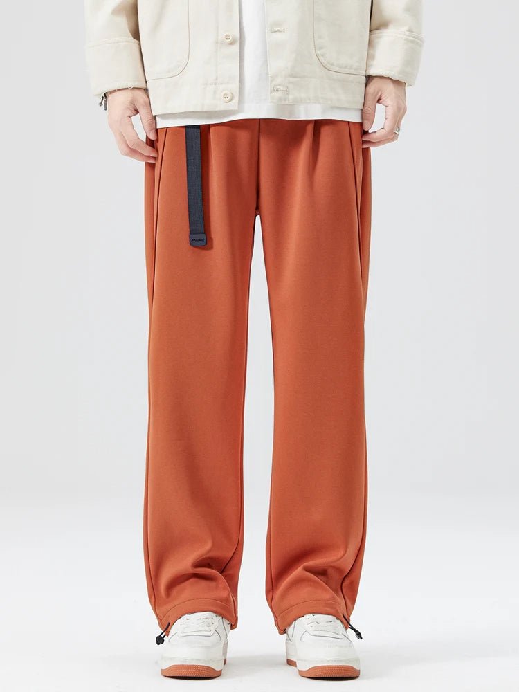 Men's Wide Leg Drawstring Waist Pants with Side Pockets