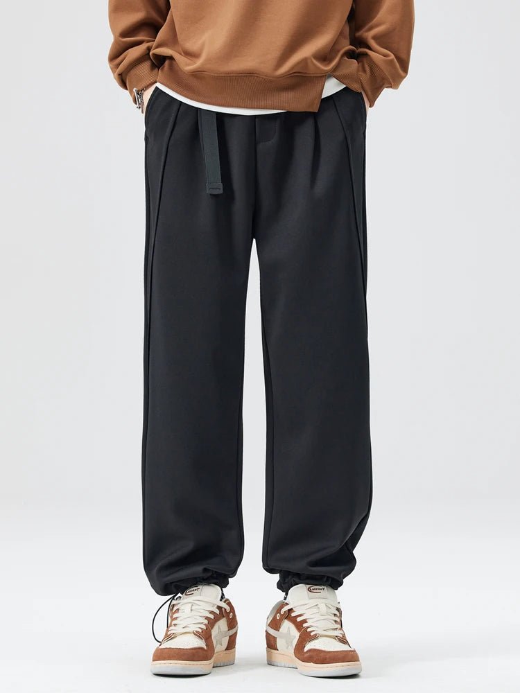 Men's Wide Leg Drawstring Waist Pants with Side Pockets
