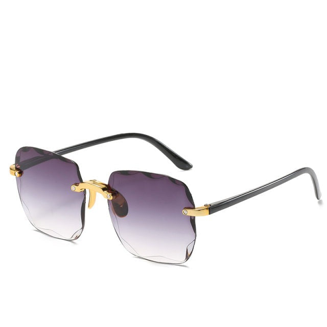 Women's Sunglasses Rimless Oversized Square Gradient Lenses