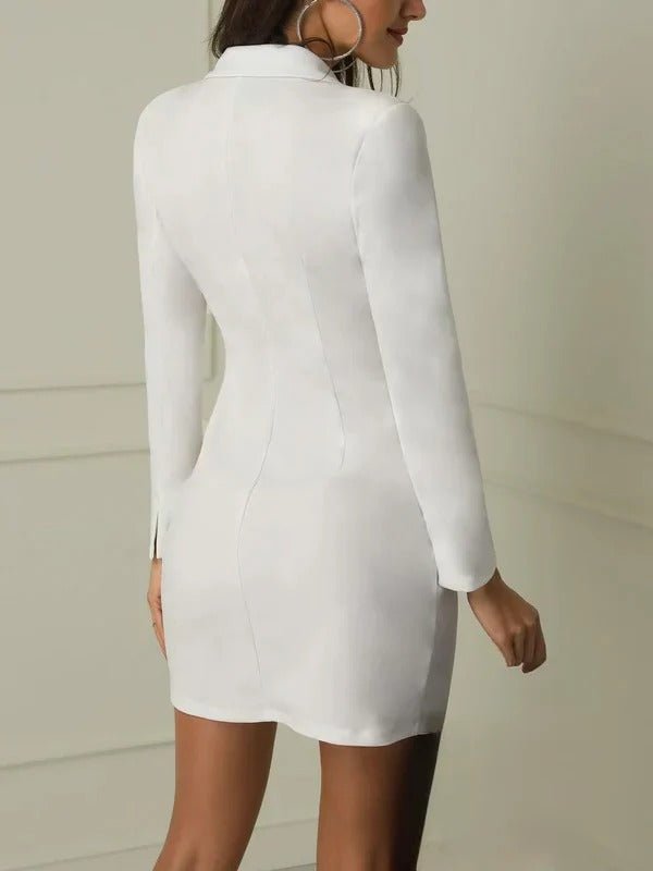 Women’s Double - Breasted Blazer Dress with Tailored Silhouette for Elegant Styling
