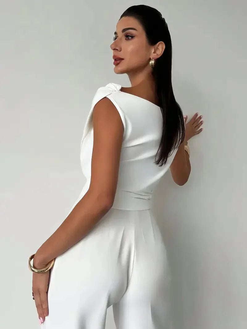 Women’s Draped Off - Shoulder Top with Asymmetrical Neckline