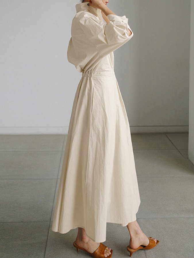Women’s Elegant Maxi Dress – Structured Waist with Fluid Full - Length Silhouette