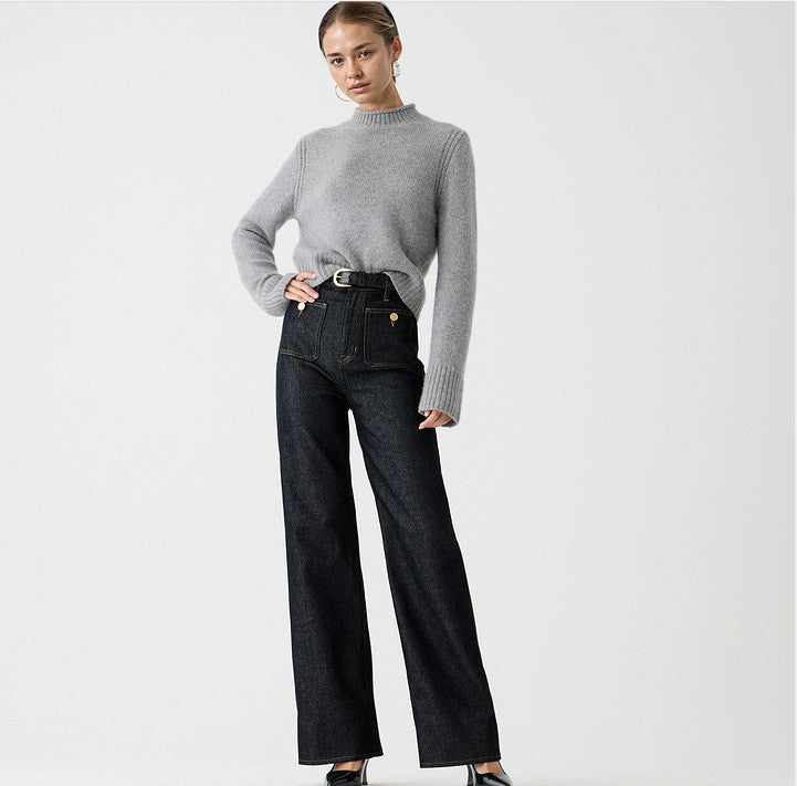 Women’s High - Waist Wide - Leg Jeans – Structured Tailored Fit Denim Pants