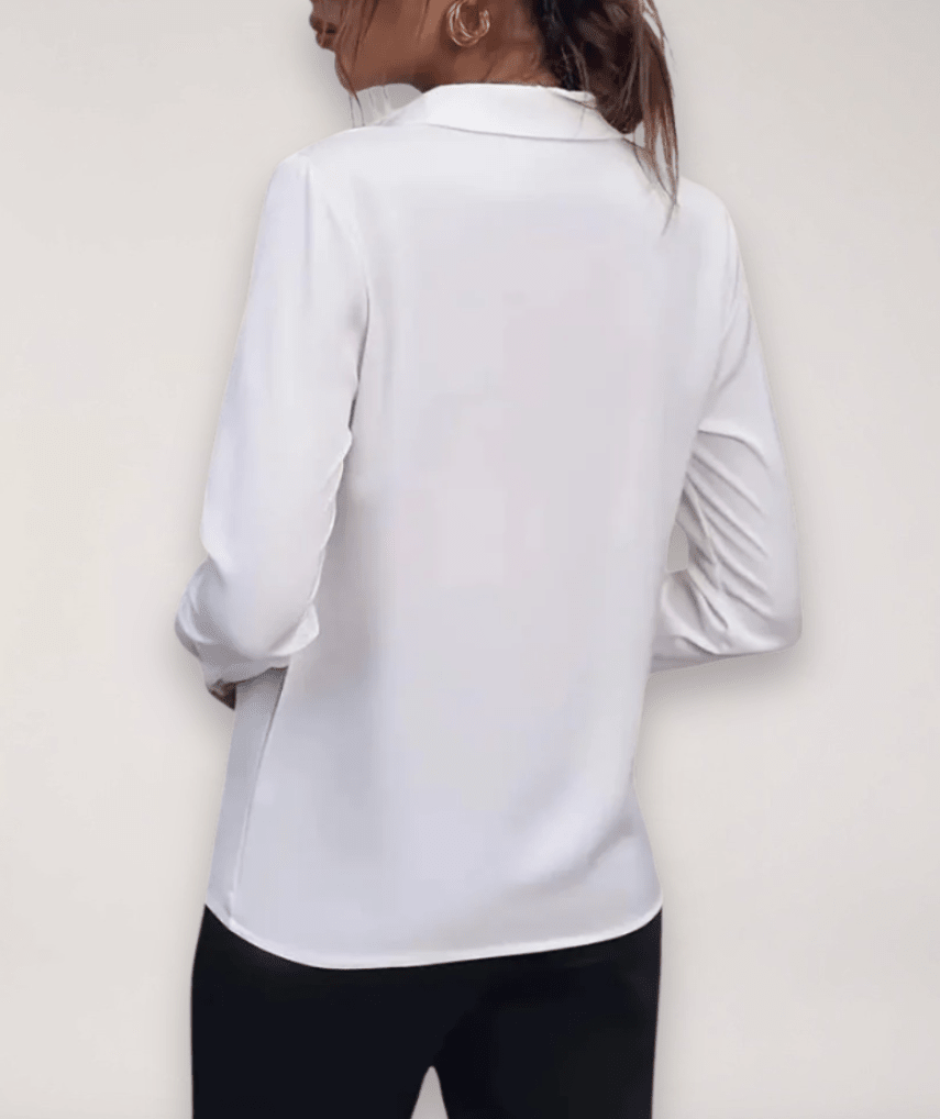 Women’s Long Sleeve Button - Up Blouse with Collared Neck