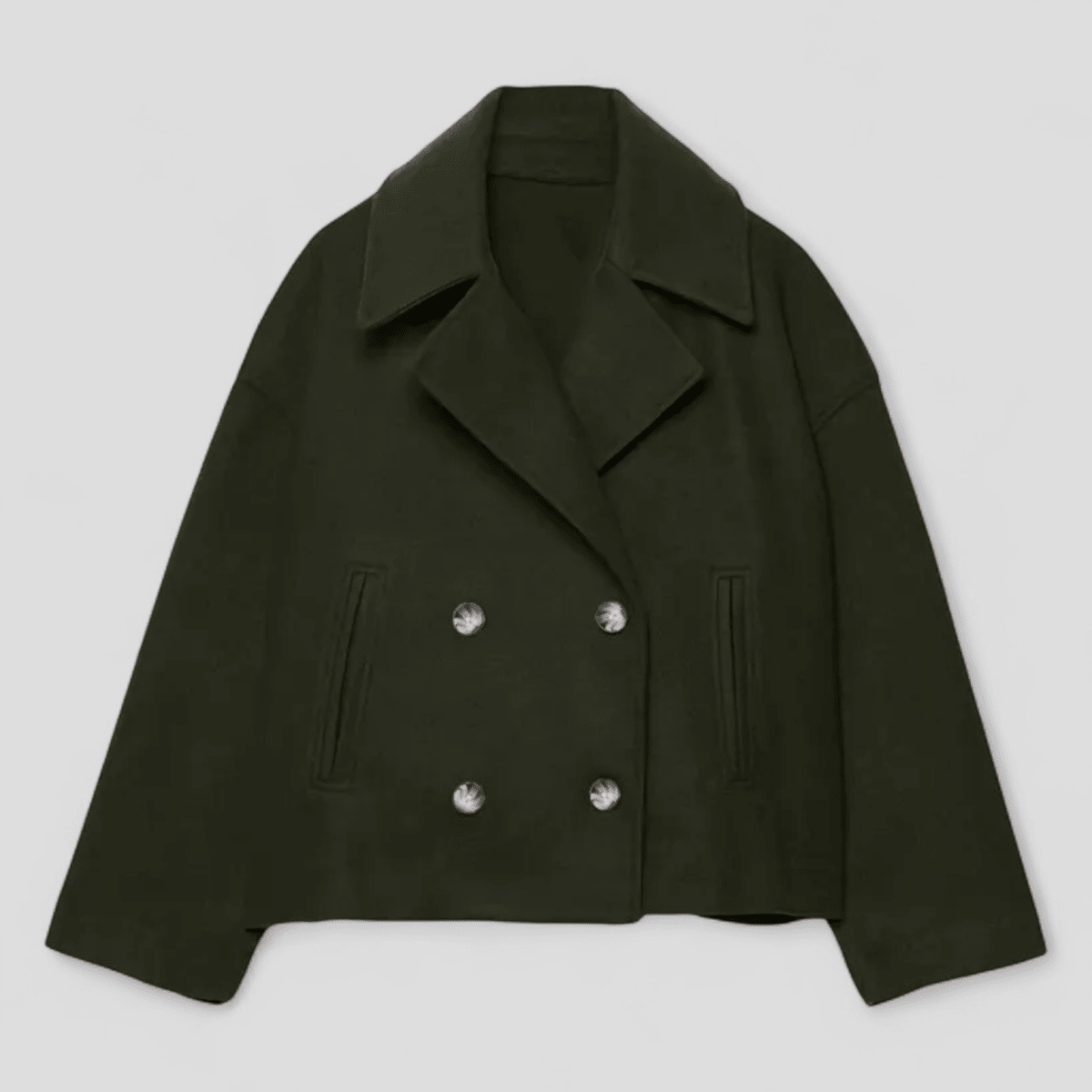 Women’s Short Double - Breasted Jacket – Tailored Wide Lapel Jacket for Everyday Elegance