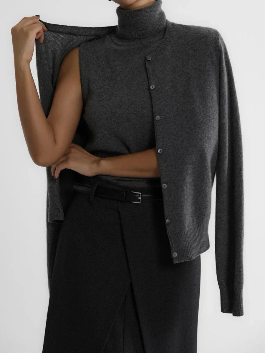 Women’s Sleeveless High - Neck Knit Top – Minimal Tailored Fit