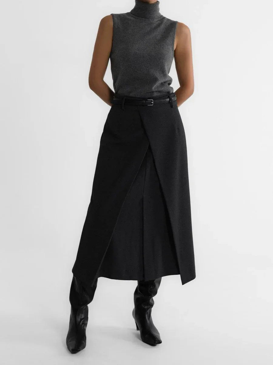 Women’s Sleeveless High - Neck Knit Top – Minimal Tailored Fit