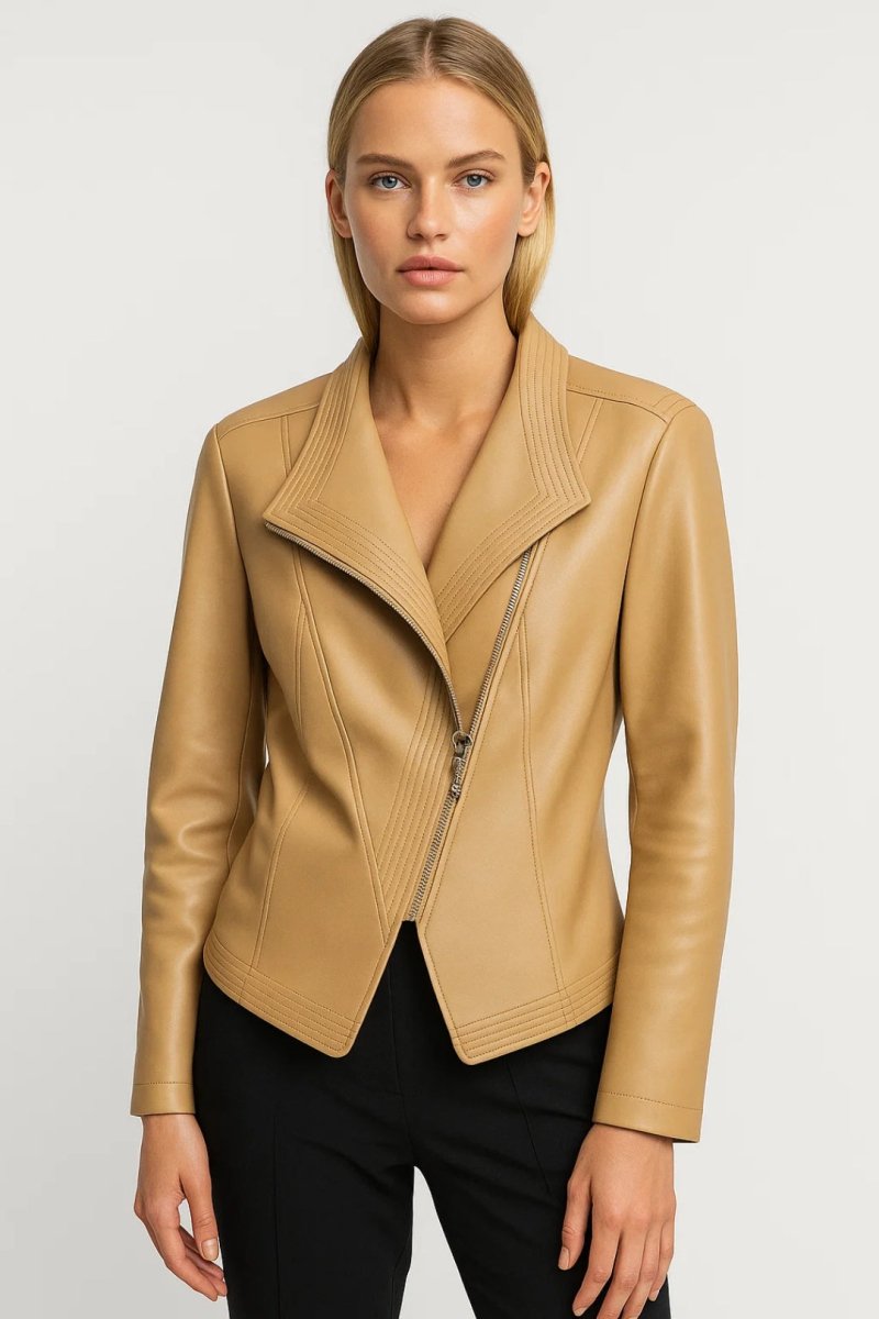 Women’s Structured Cropped Jacket – Elegant Zip - Up Design with Modern Silhouette