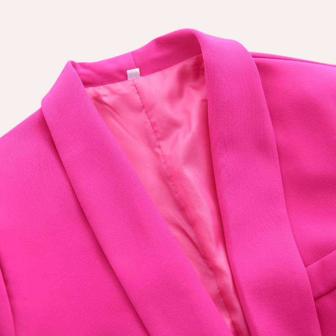 Women’s Two - Piece Suit Set with Belted Blazer and Wide - Leg Trousers