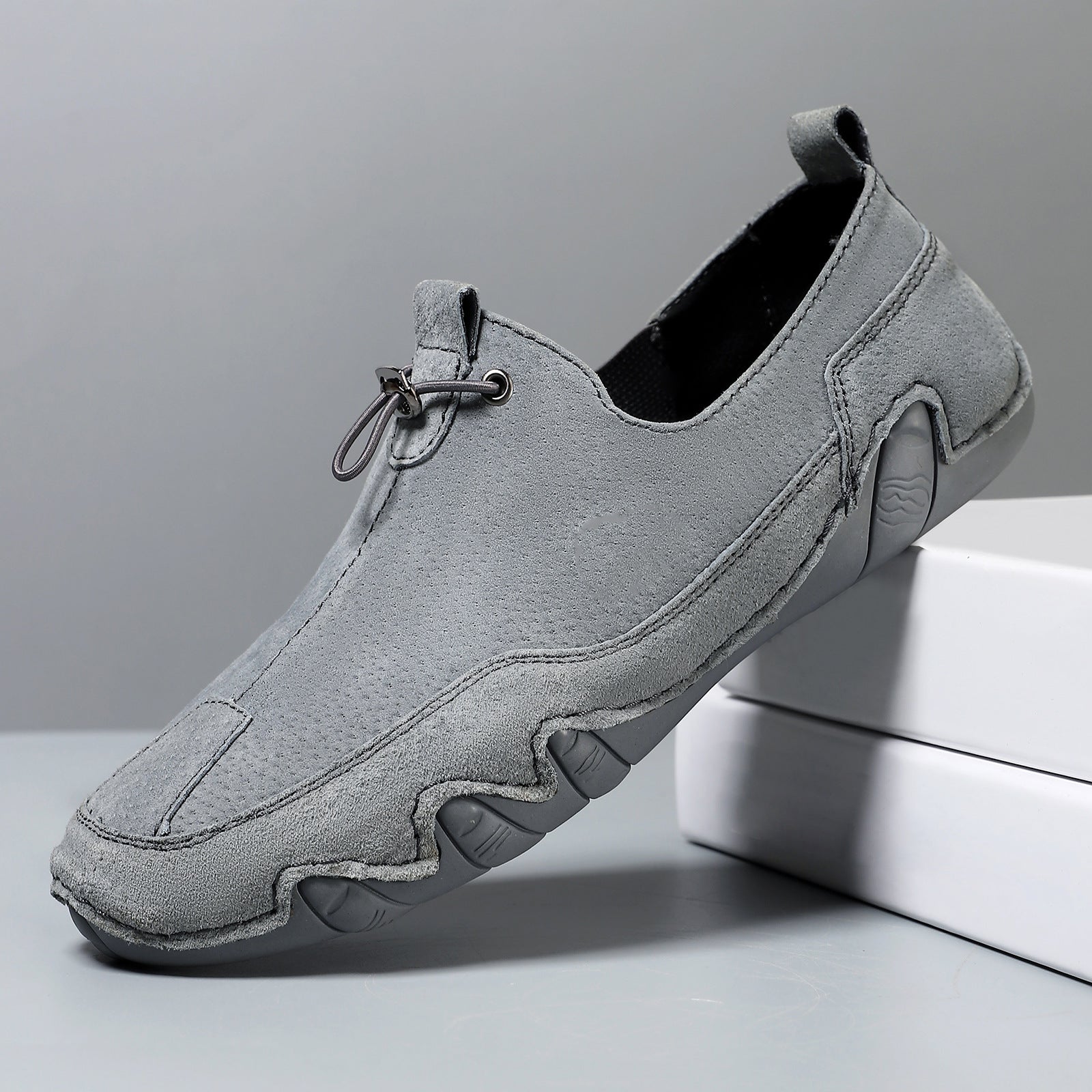 Men's Orthopedic Leather Low-Cut Lace-Up Casual Shoes