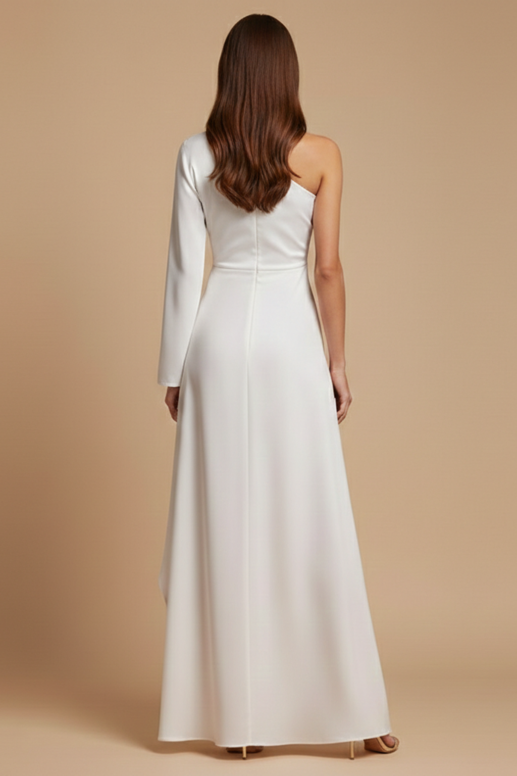 Women's One-Shoulder Abstract Print Maxi Dress