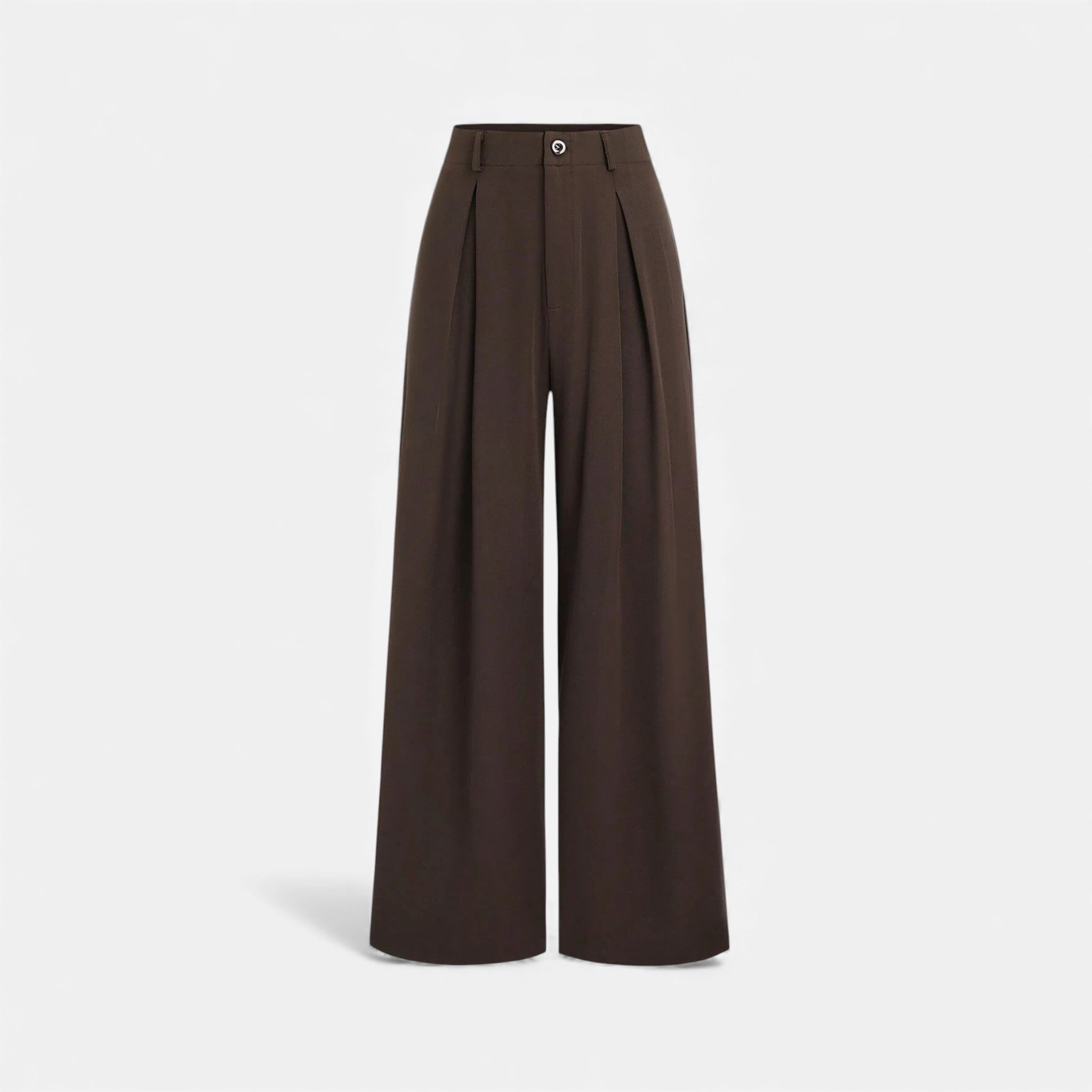 Women’s High-Waist Pleated Wide-Leg Pants with Tailored French-Inspired Silhouette