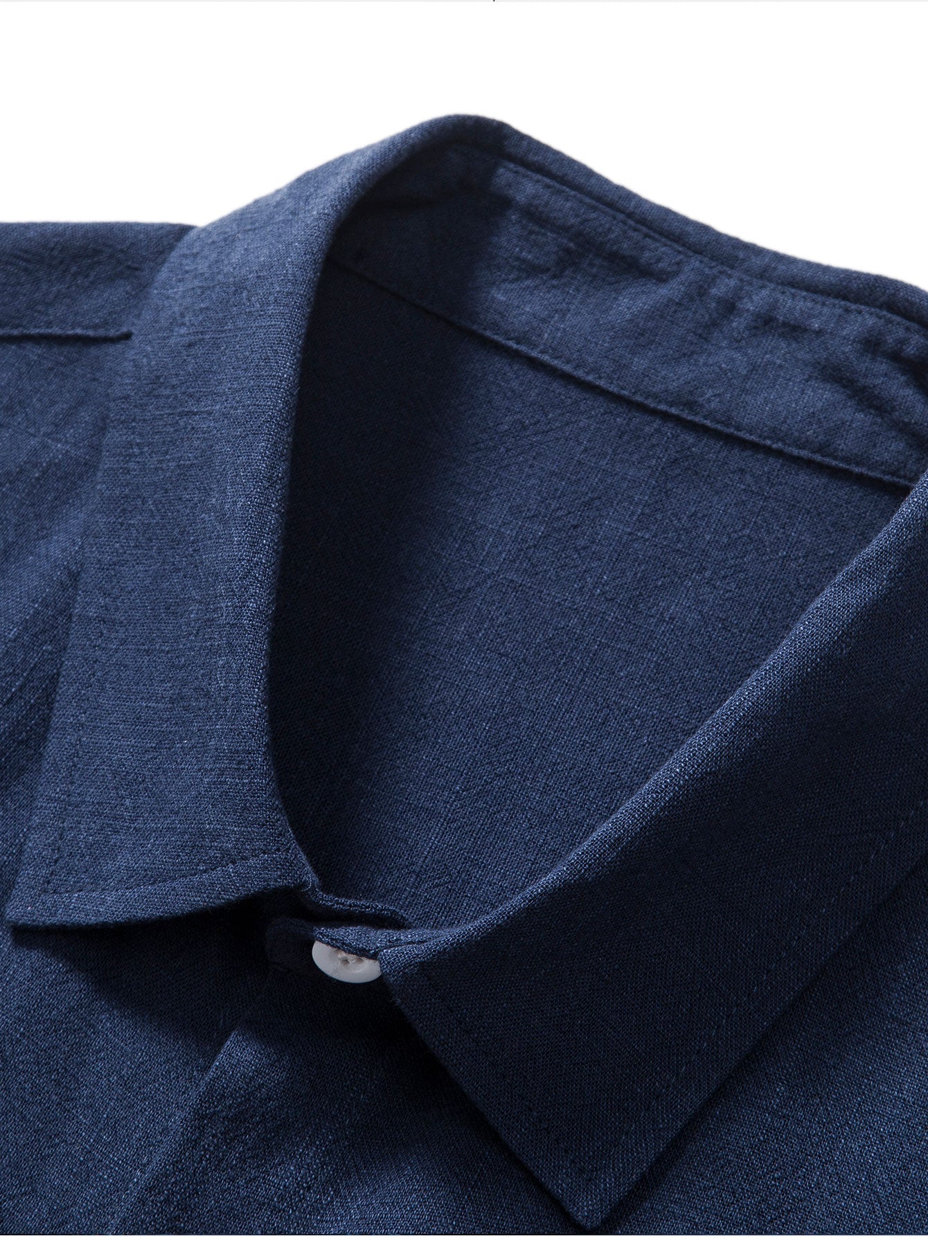 Ensemble en lin pour hommes - Chemise à manches courtes à boutons et pantalons à cordon de serrage