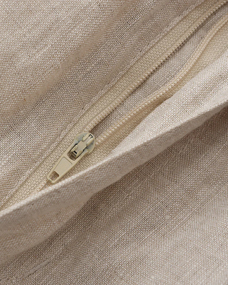 Men's Linen Drawstring Shorts with Elastic Waist