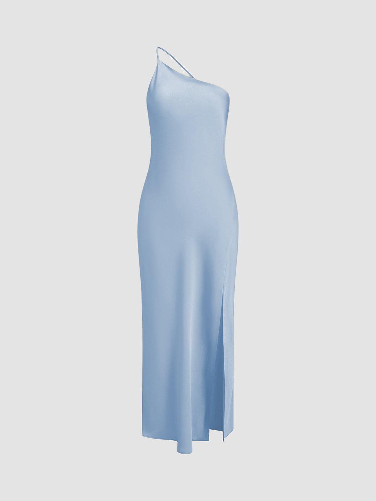 Women’s One-Shoulder Maxi Slip Dress with Side Slit