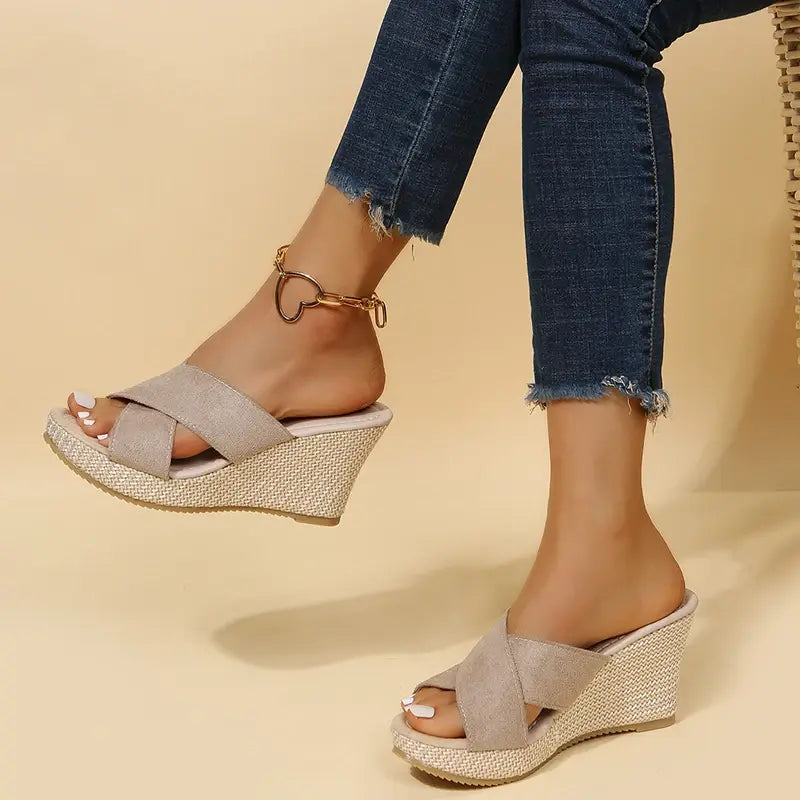 Women's Wedge Sandals Cross Strap Platform