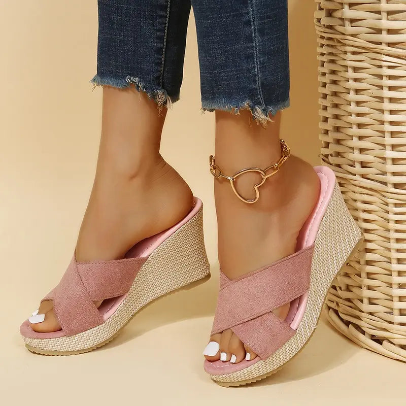 Women's Wedge Sandals Cross Strap Platform