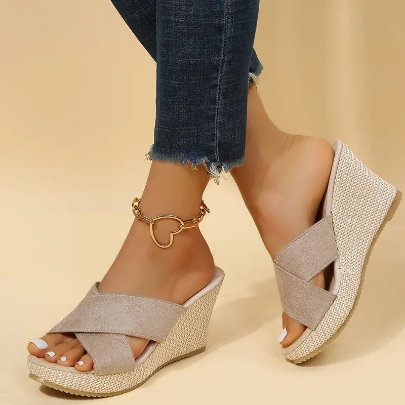 Women's Wedge Sandals Cross Strap Platform