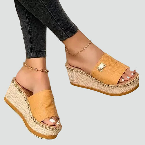 Sandales espadrilles orthopédiques à plateforme avec large bande pour femmes