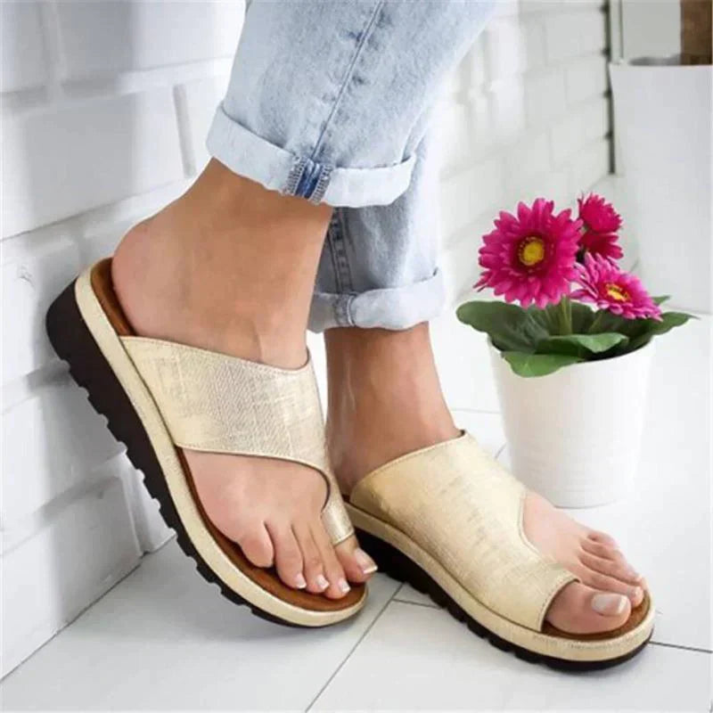 Sandales confortables orthopédiques avec séparateur de orteils à plateforme pour femmes