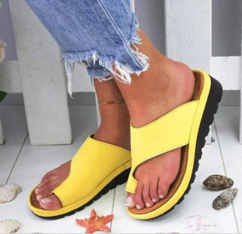 Sandales confortables orthopédiques avec séparateur de orteils à plateforme pour femmes