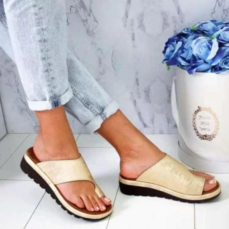Sandales confortables orthopédiques avec séparateur de orteils à plateforme pour femmes