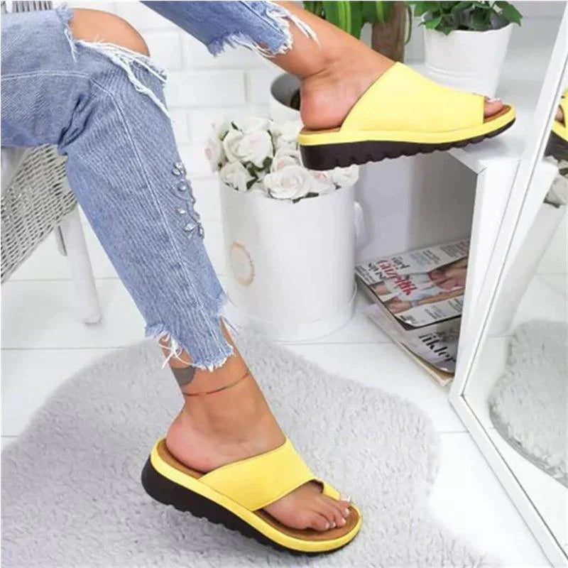 Sandales confortables orthopédiques avec séparateur de orteils à plateforme pour femmes
