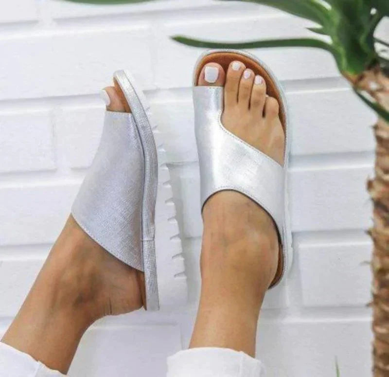 Sandales confortables orthopédiques avec séparateur de orteils à plateforme pour femmes