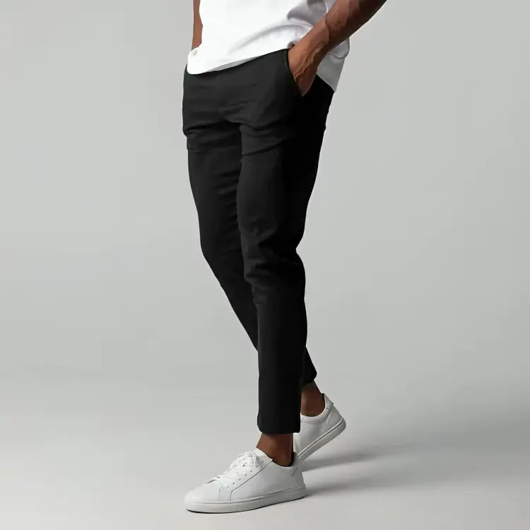 Chinos stretch fuselés pour hommes - Pantalons slim longueur cheville