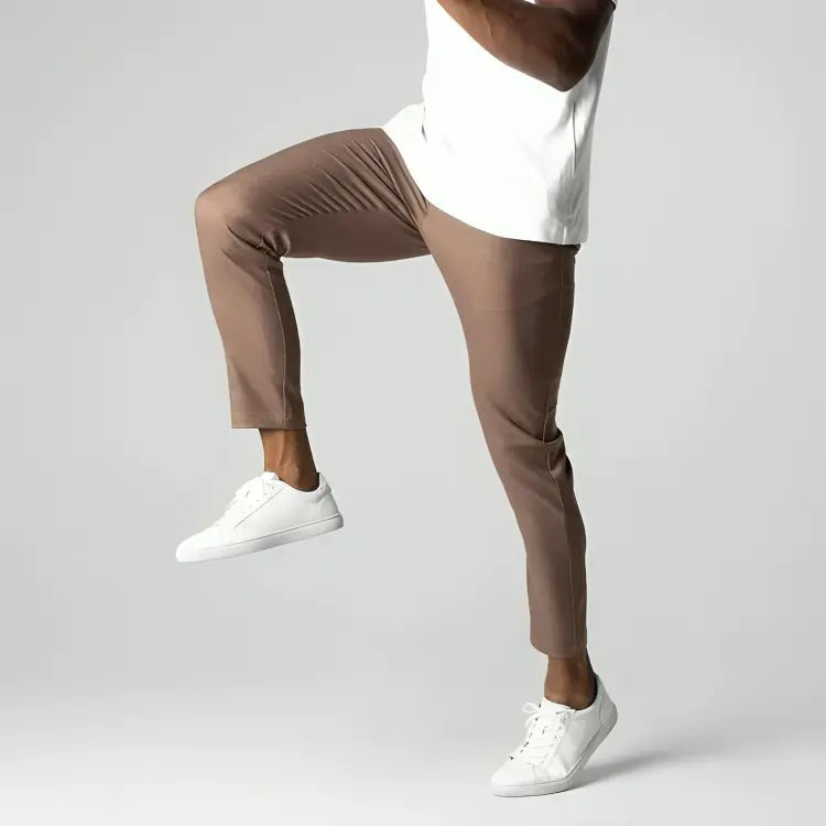 Chinos stretch fuselés pour hommes - Pantalons slim longueur cheville