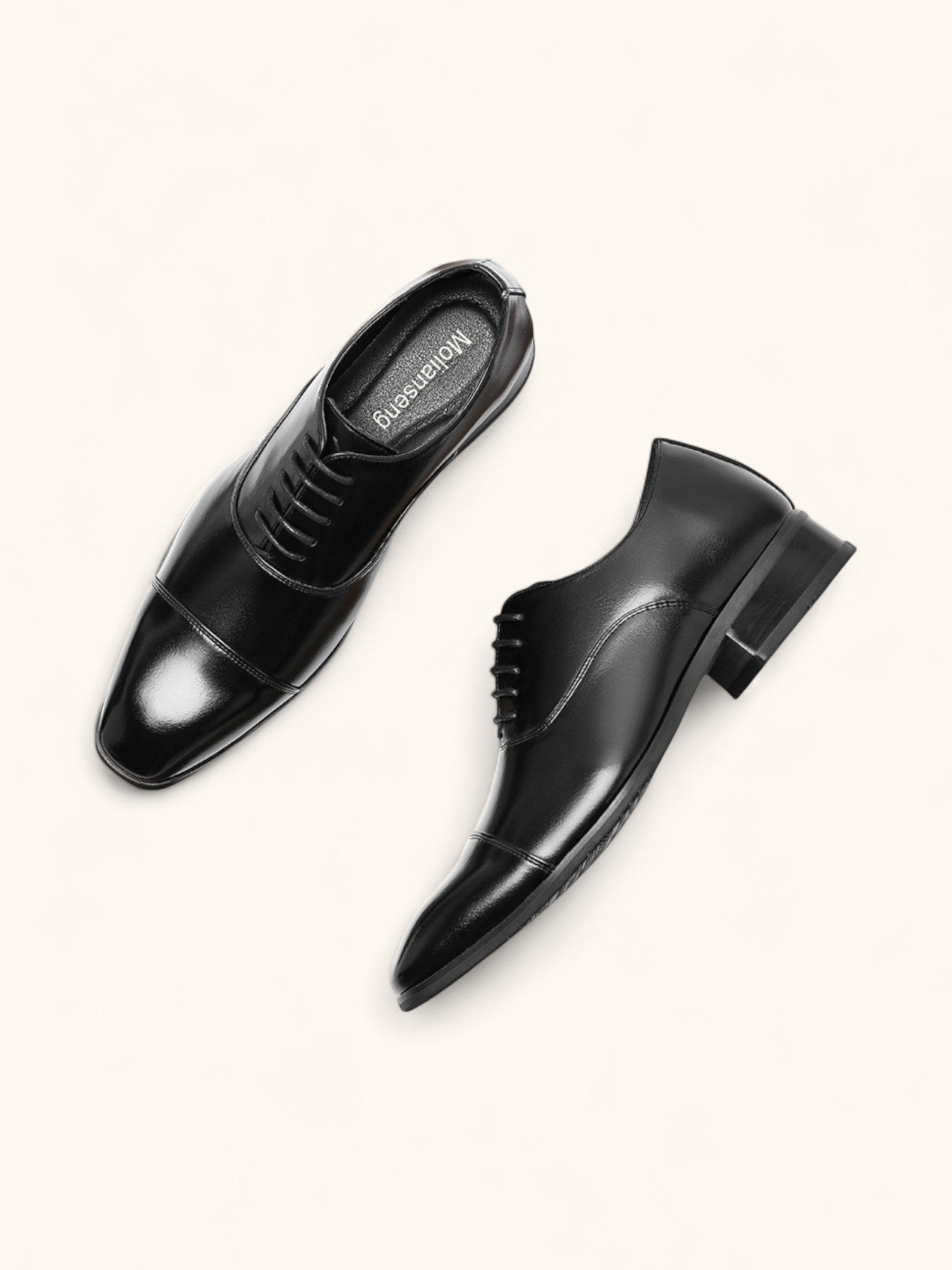Men’s Classic Oxford Dress Shoes with Cap Toe and Closed Lacing