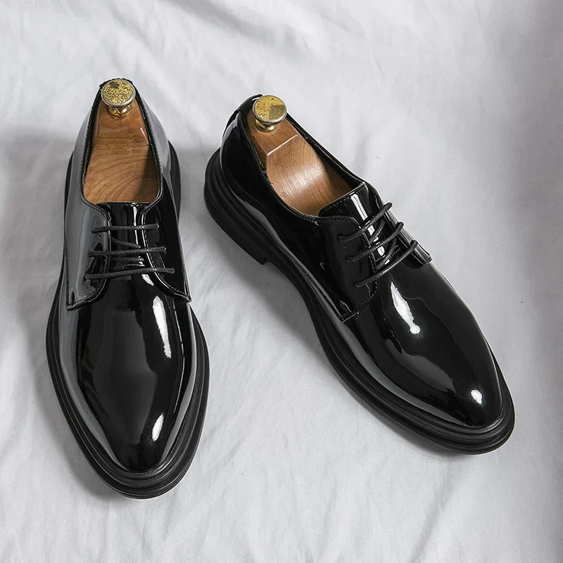 Men’s Lace-Up Derby Dress Shoes with Rounded Toe