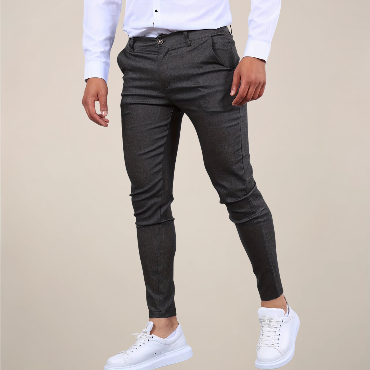 Men's Skinny Fit Chinos - Tapered Ankle Length Trousers