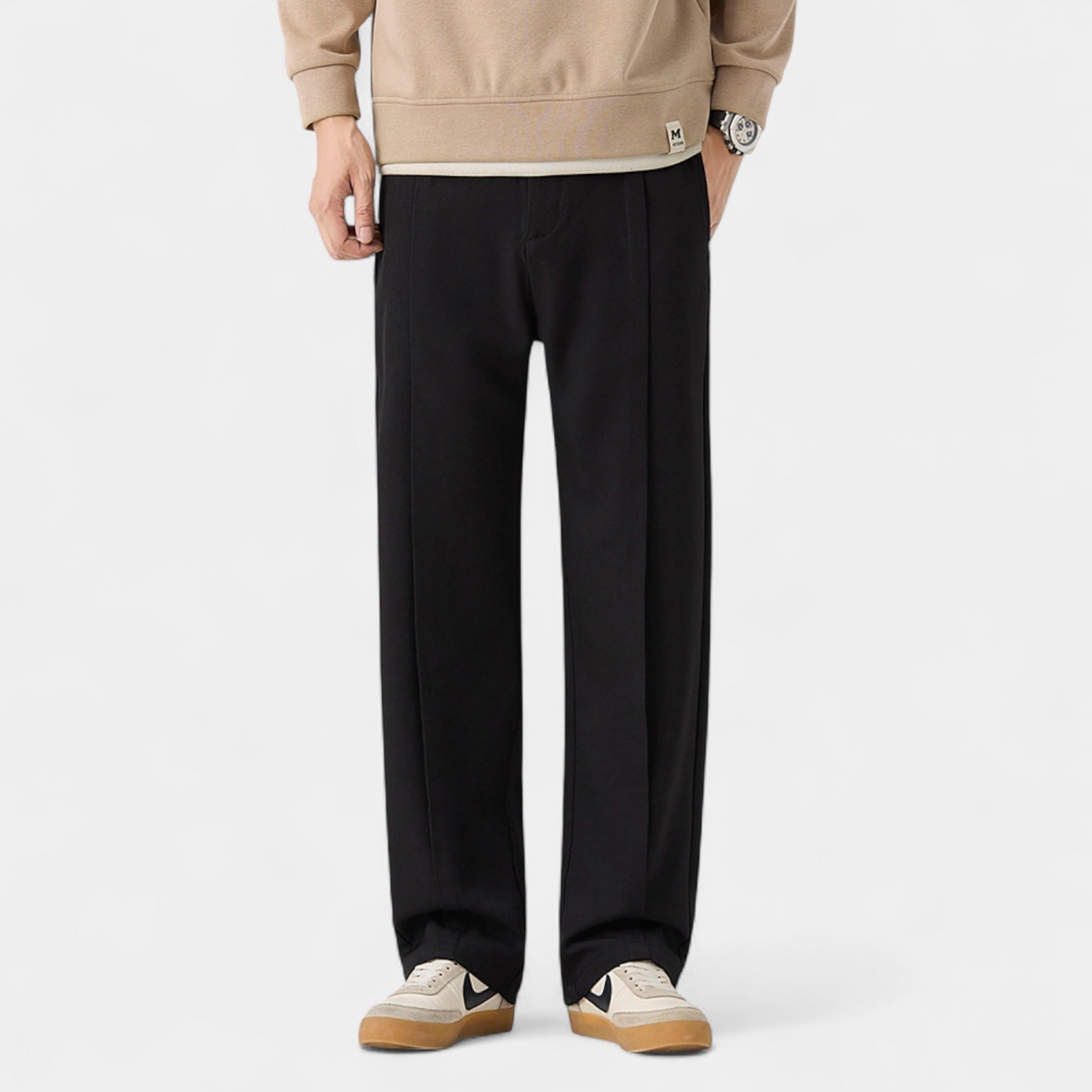 Men’s Casual Loose-Fit Pants with Relaxed Straight-Leg Silhouette for Everyday Wear