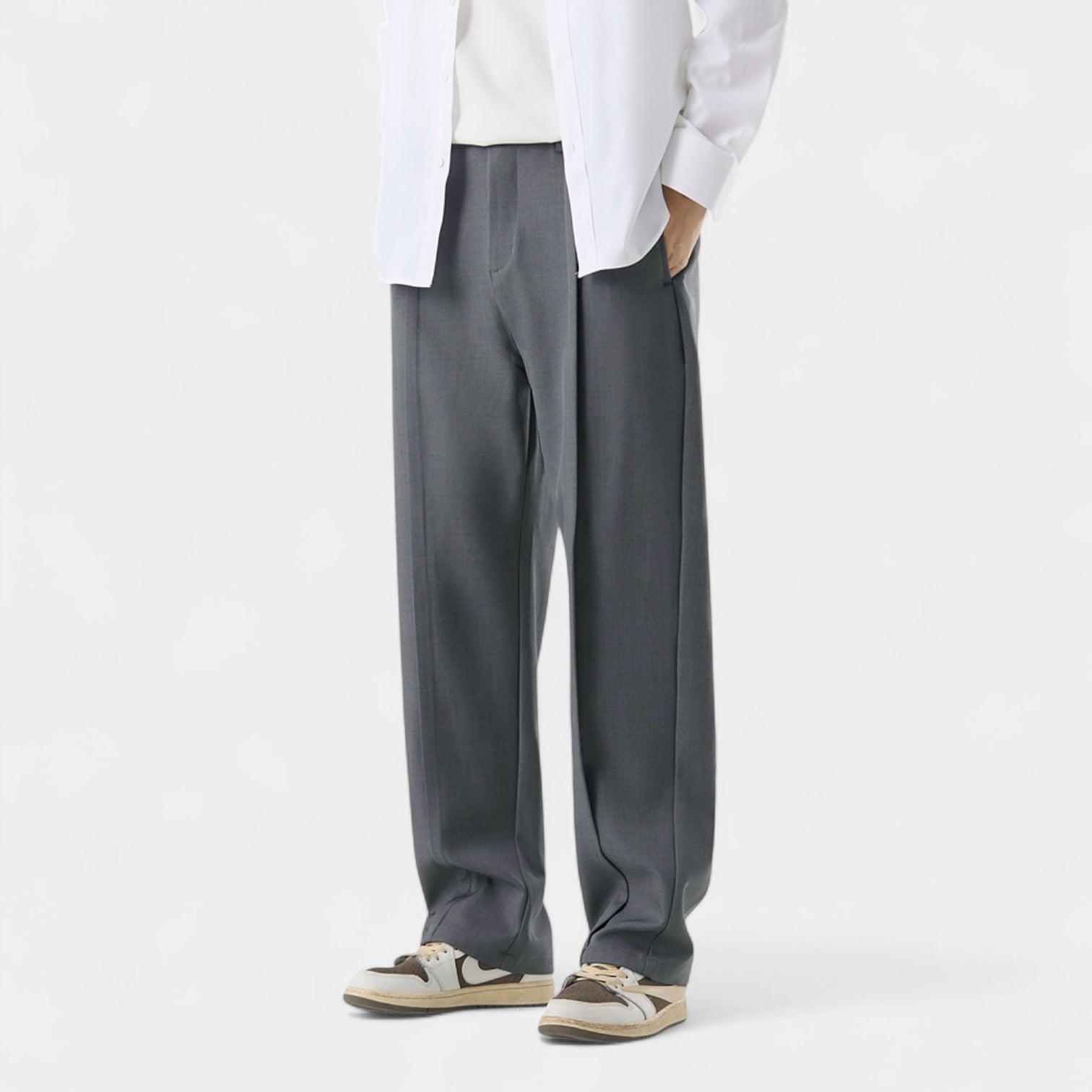 Men’s Casual Loose-Fit Pants with Relaxed Straight-Leg Silhouette for Everyday Wear