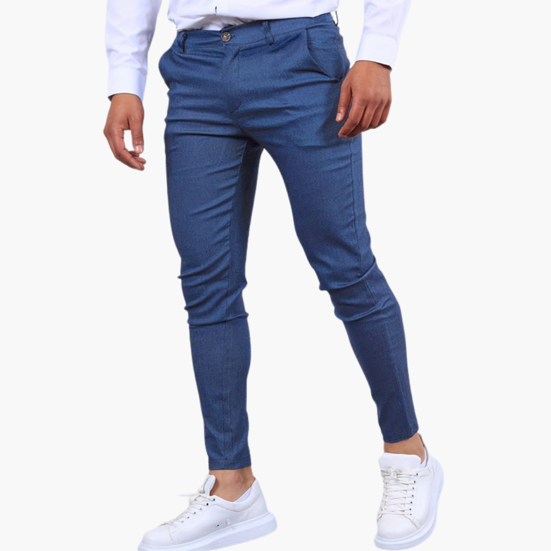 Men’s Tailored Slim-Fit Stretch Trousers – Modern Smart Casual