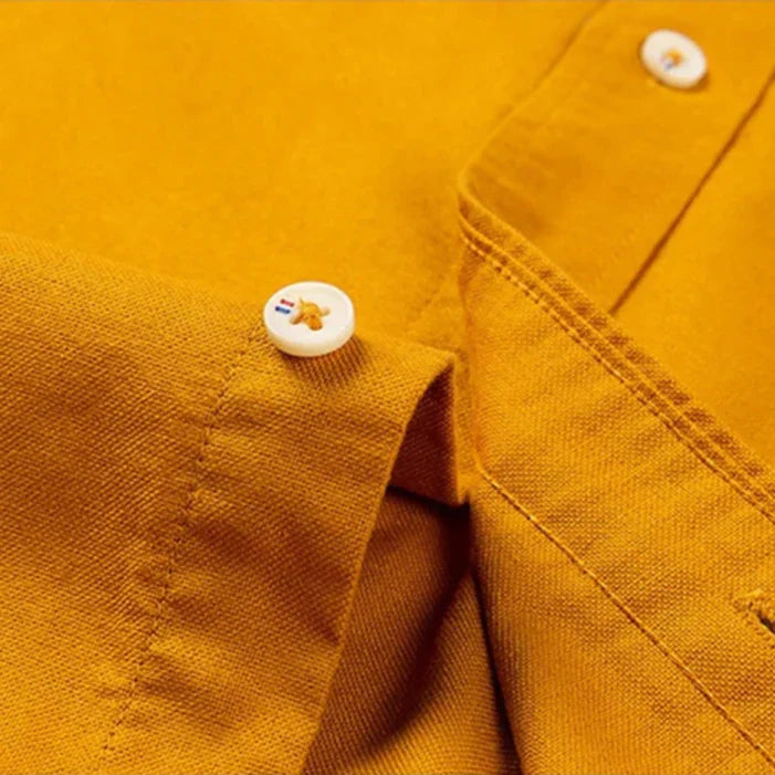 Men's Band Collar Button Down Shirt - Long Sleeve Chest Pocket