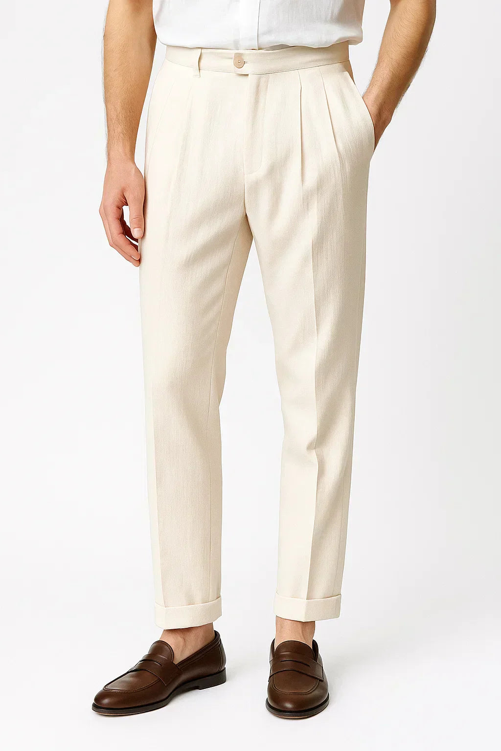 Men's Linen Trousers Cropped