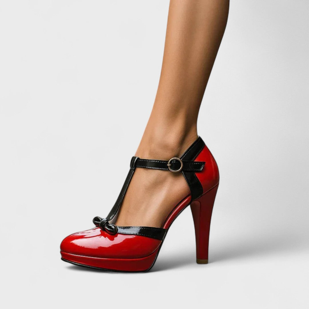 Women's Platform Heels T-Bar Ankle Strap
