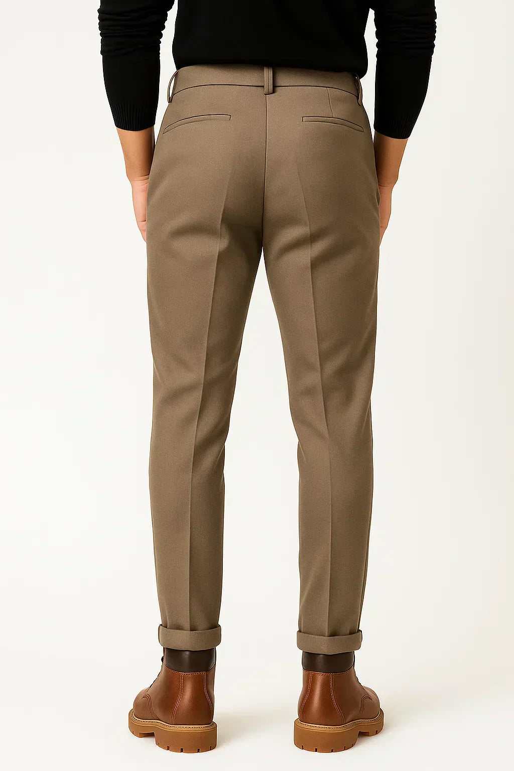 Men's Trousers Wool Blend Slim Fit Tapered