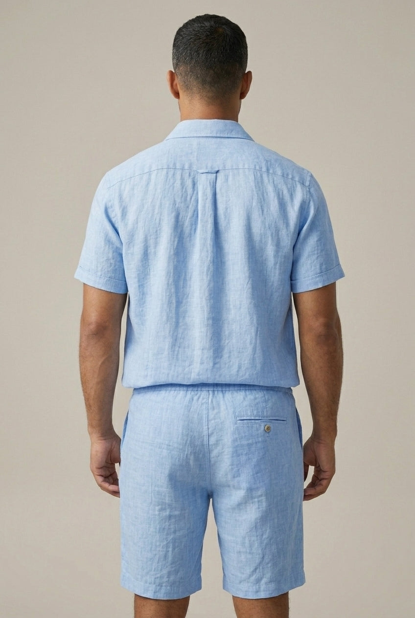 Men's Two-Piece Set Woven Short Sleeve Quick Dry Drawstring