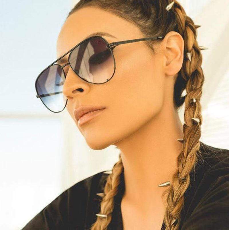 Women's Sunglasses Aviator Metal Frame Gradient Lens