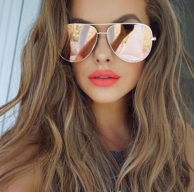 Women's Sunglasses Aviator Metal Frame Gradient Lens