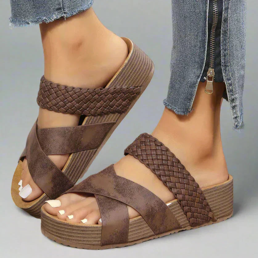 Women's Orthopedic Sandals Platform Braided Strap