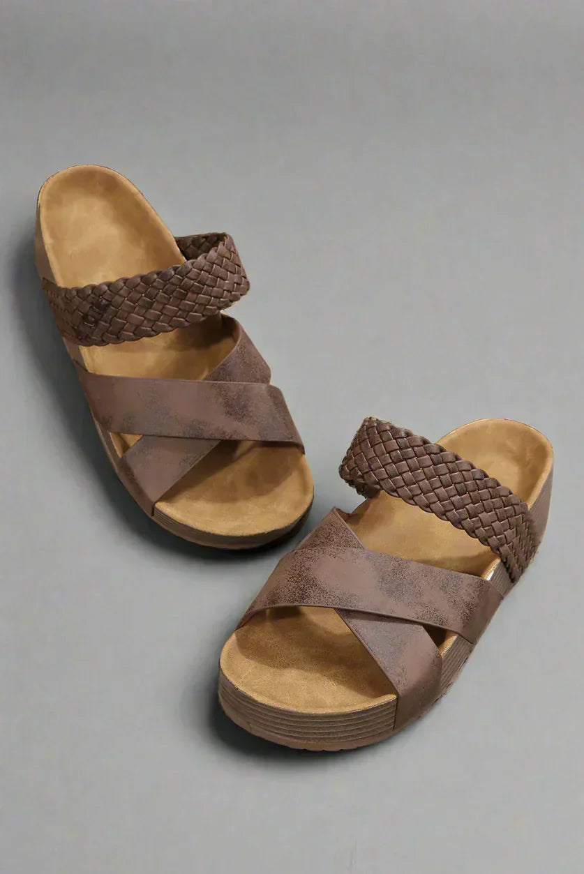 Women's Orthopedic Sandals Platform Braided Strap
