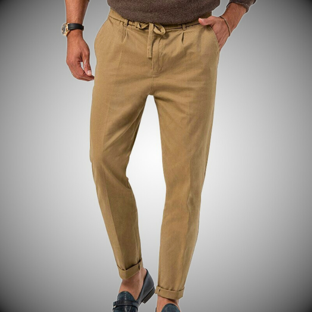 Men's Drawstring Waist Straight Leg Chinos