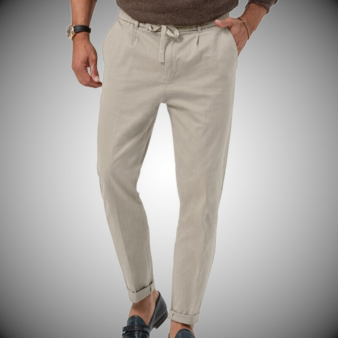Men's Drawstring Waist Straight Leg Chinos