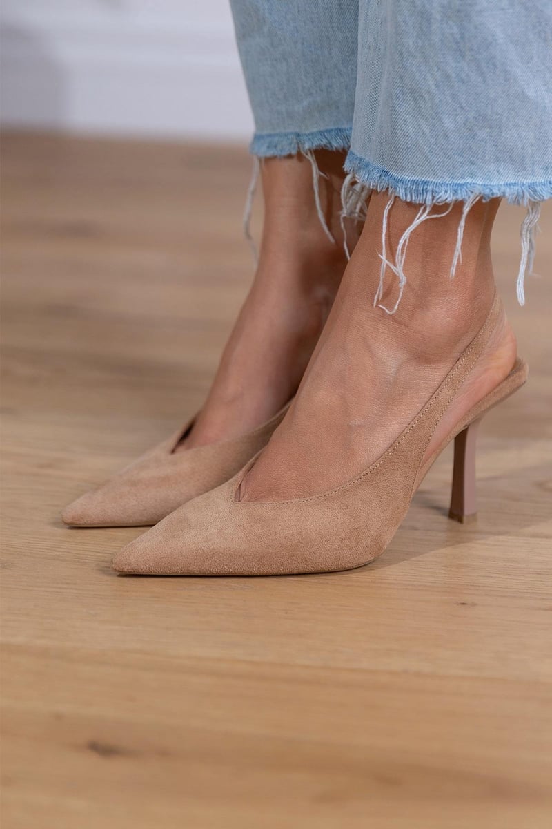 Escarpins à talon slingback à bout pointu pour femmes