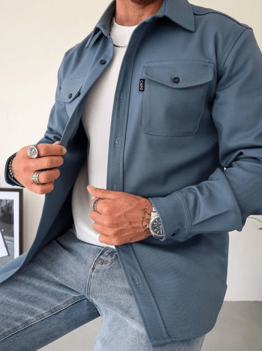 Men’s Casual Overshirt Jacket – Tailored Utility Style