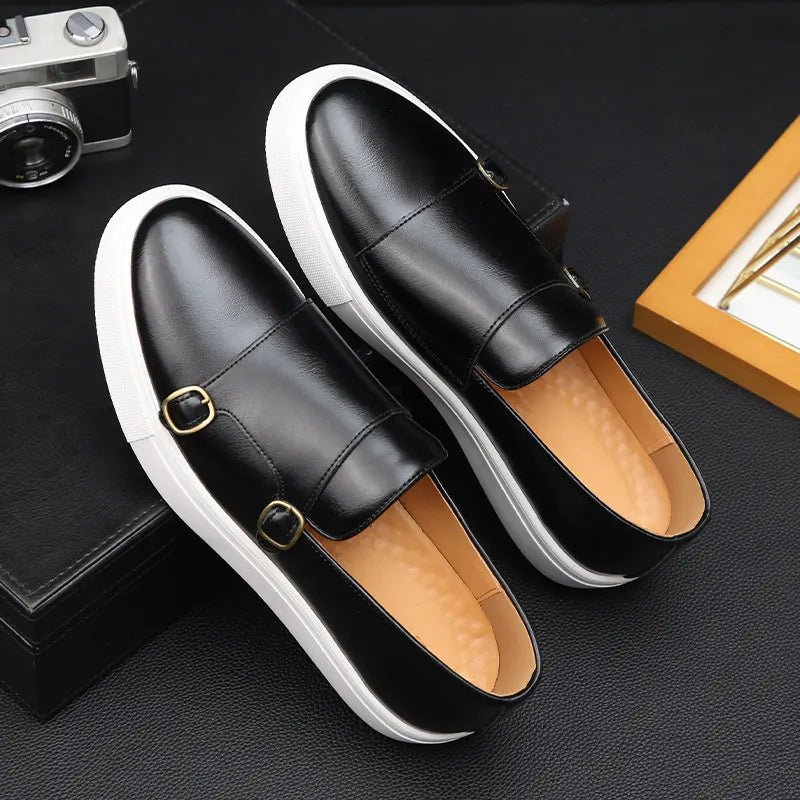 Men’s Double - Buckle Loafer Sneakers – Refined Slip - On Design